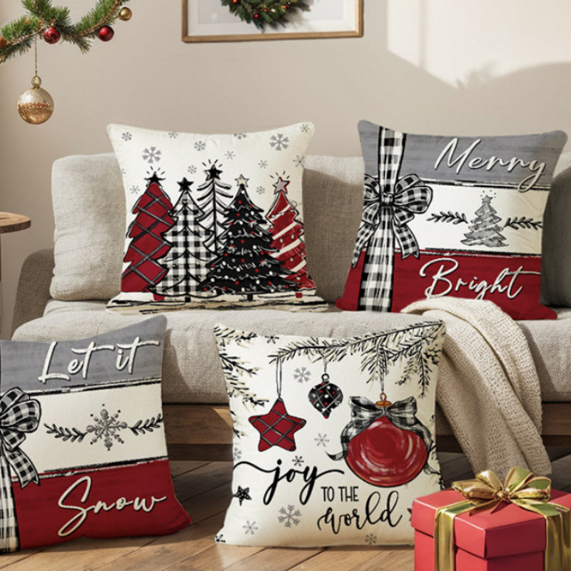 Christmas Cushion Cover Pillowcase Merry Christmas