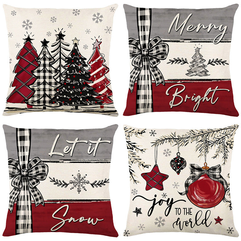 Christmas Cushion Cover Pillowcase Merry Christmas